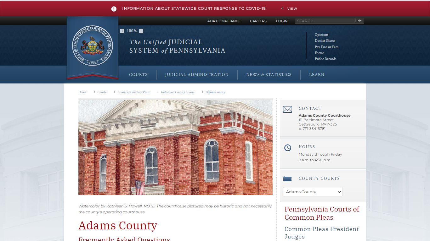Adams County | Individual County Courts | Courts of Common ...