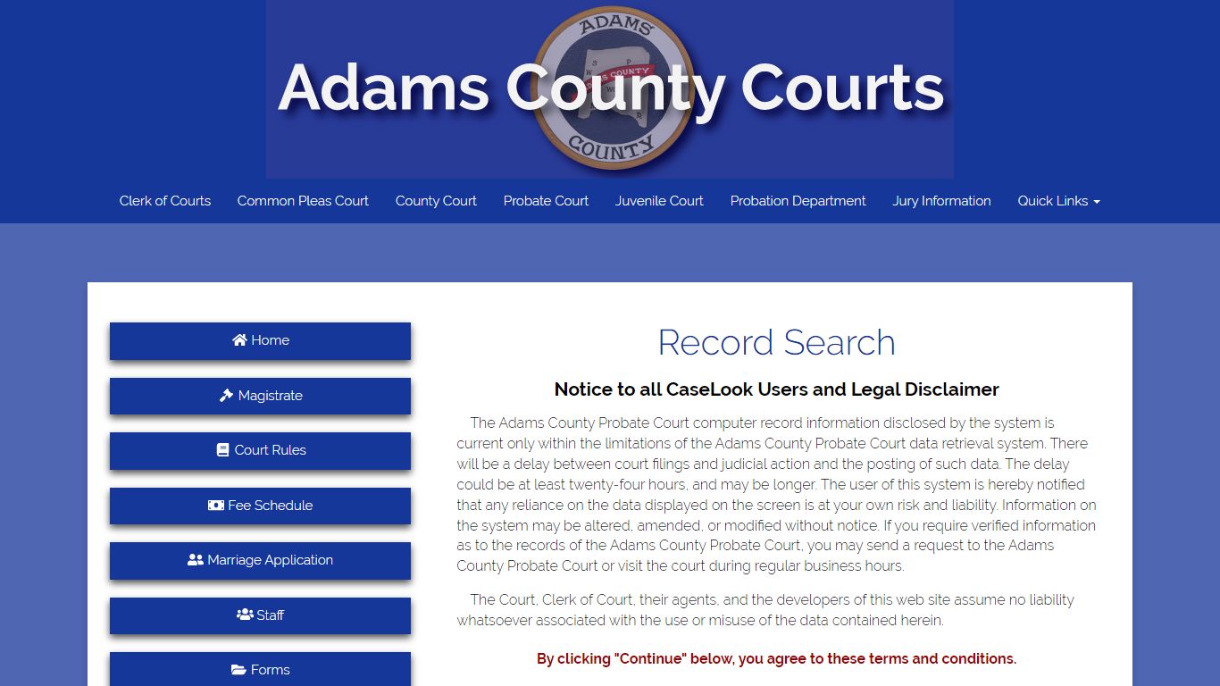 Adams County Probate Court - Record Search